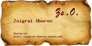 Zsigrai Oberon névjegykártya