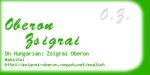 oberon zsigrai business card